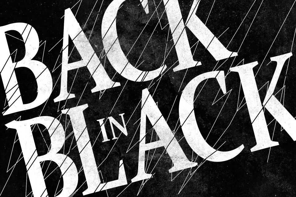 Back in Black - typography wallpaper inspired by AC/DC